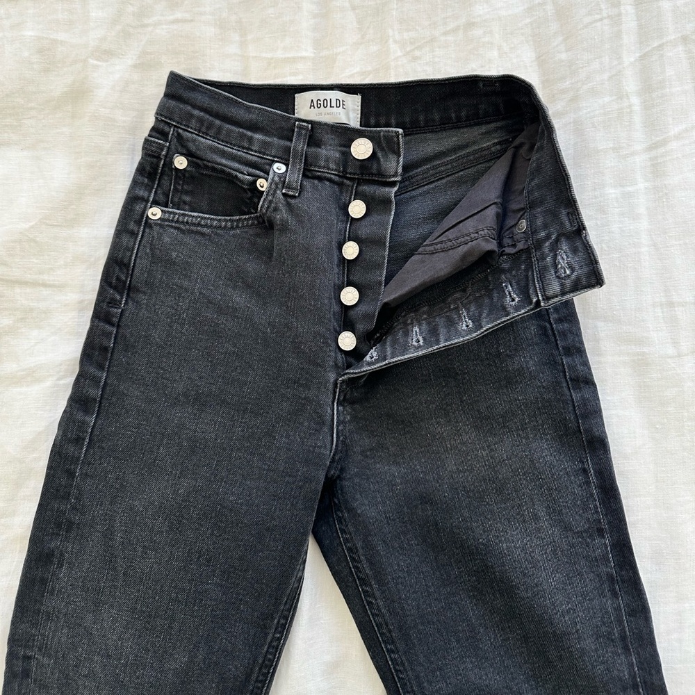 Agolde Riley High Rise Straight Crop Jeans - Picture 4 of 7